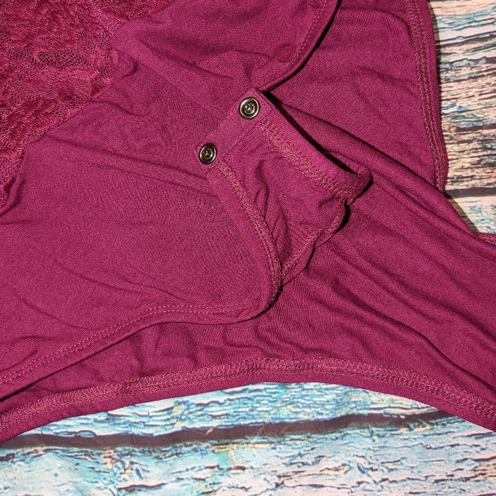 Torrid Coquette Romantic Goth 0x Berry Lacy High Neck Bodysuit Lingerie Insipred - Picture 6 of 8